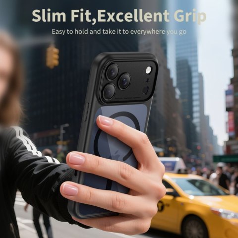 Etui case na iPhone 17 Pro Max Magpeak Magsafe CC - przezroczysto-czarne