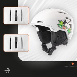Kask narciarski snowboardowy z nausznikami dla dzieci rozmiar M - biały panda