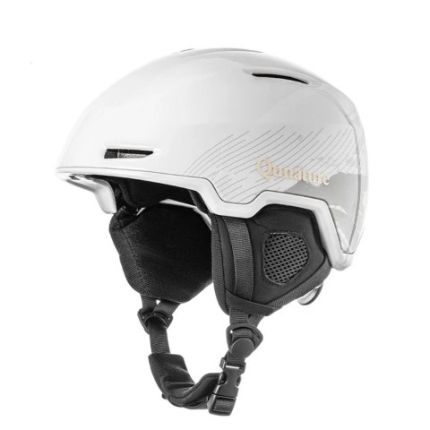 Kask narciarski snowboardowy z nausznikami rozmiar M - biały
