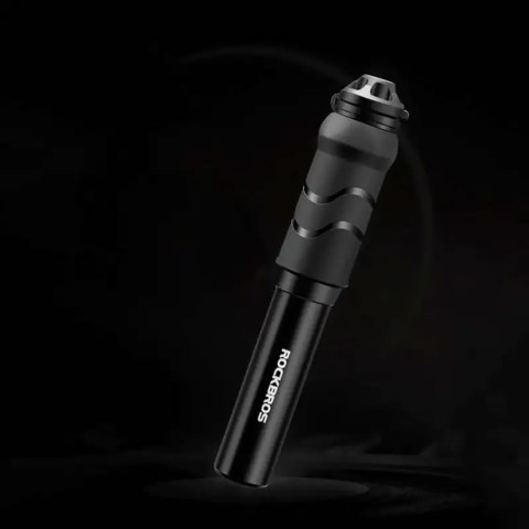 Pompka rowerowa mini ręczna z wężykiem do wentyli Presta Schrader - czarna