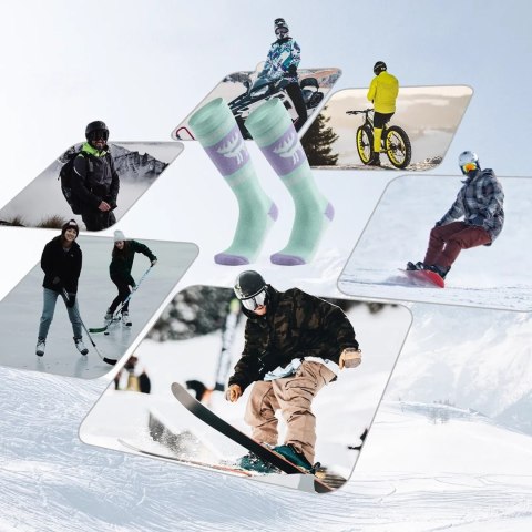 Skarpetki narciarskie rozmiar 43-48 L/XL - fioletowo-zielone