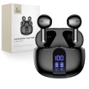 Słuchawki bezprzewodowe z wyświetlaczem w etui UltraBoost TWS Core G2 - czarne