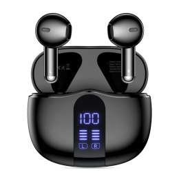 Słuchawki bezprzewodowe z wyświetlaczem w etui UltraBoost TWS Core G2 - czarne