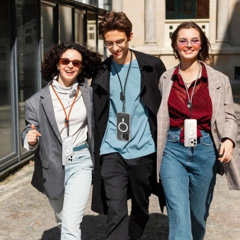 Smycz do smartfona kluczy regulowana - czarna