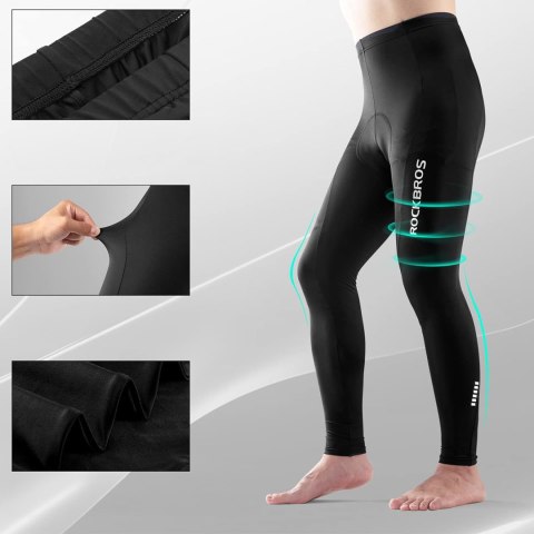 Spodnie rowerowe kolarskie długie oddychające z wkładką XXXXL - czarne