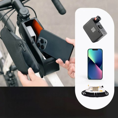 Torba rowerowa na ramę wodoodporna z magnetycznym zapięciem 0.9L - czarna