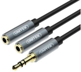 UNITEK MiniJack 3.5mm (męski) - MiniJack 2x 3.5 mm (żeński) 0.2m /s1x MiniJack 3.5 mm (wtyk) 2x MiniJack 3.5 mm (gniazdo)