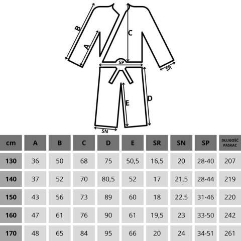 KIMONO ENERO JUDO AIKIDO 130CM BIAŁE