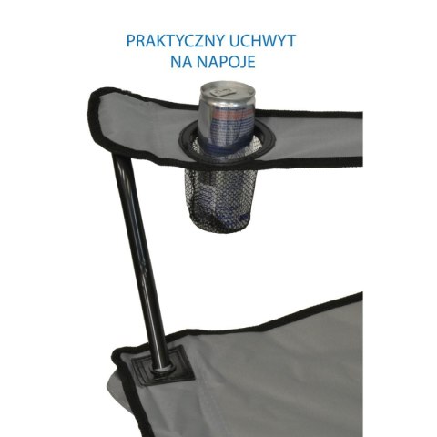 KRZESŁO TURYSTYCZNE SKŁADANE 50X50X80CM SZARE