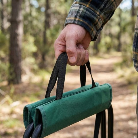 KRZESŁO WĘDKARSKIE TURYSTYCZNE TABORET SKŁADANY Z UCHWYTEM ZIELONE REDCLIFFS