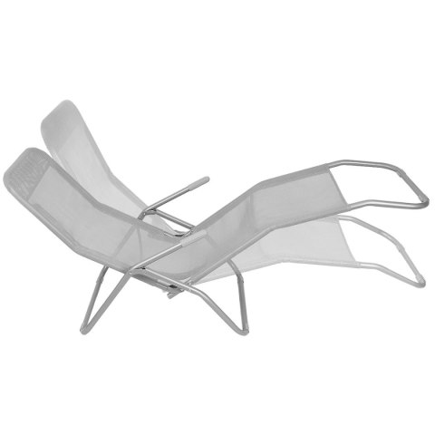 LEŻAK FOTEL SKŁADANY GRAWITACYJNY LAZZY SZARY ENERO CAMP