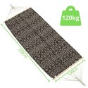 HAMAK OGRODOWY 1 OSOBOWY 200X100CM Z DRĄŻKIEM ETNO CZARNO-BIAŁY