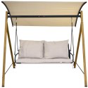 HUŚTAWKA OGRODOWO BALKONOWA 2 OSOBOWA 194x136x173CM PIASKOWA