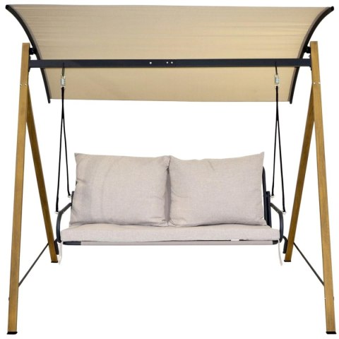 HUŚTAWKA OGRODOWO BALKONOWA 2 OSOBOWA 194x136x173CM PIASKOWA