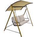 HUŚTAWKA OGRODOWO BALKONOWA 2 OSOBOWA 194x136x173CM PIASKOWA