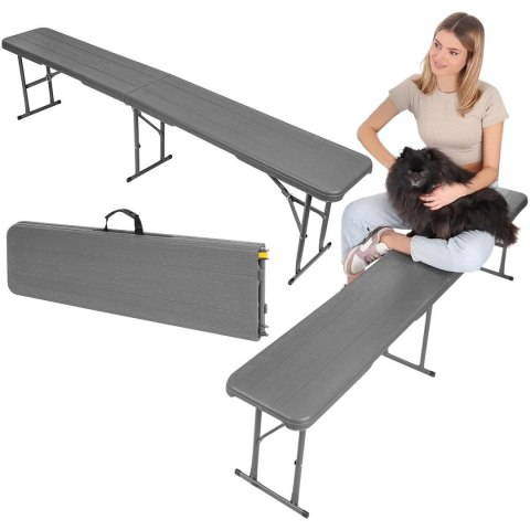 ŁAWKA CATERINGOWA SKŁADANA 183x28x43CM DESKA WOODLAND CIEMNY SZARY