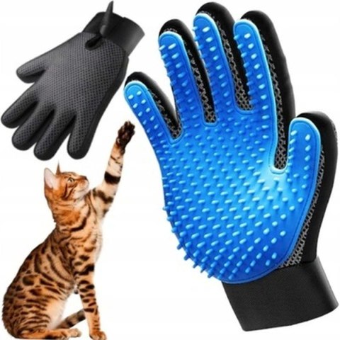 RĘKAWICA DO CZESANIA PSA KOTA NIEBIESKIE KOLCE