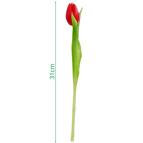 TULIPAN CZERWONY 31CM JAK ŻYWY DEKORACJA WIOSENNA
