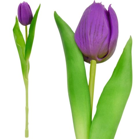 TULIPAN FIOLETOWY 31CM JAK ŻYWY DEKORACJA WIOSENNA