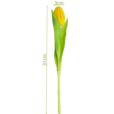 TULIPAN ŻÓŁTY 31CM JAK ŻYWY DEKORACJA WIOSENNA
