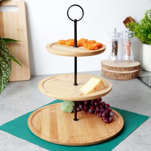 PATERA BAMBUSOWA 3 PIĘTROWA NA CIASTA PRZEKĄSKI 139453
