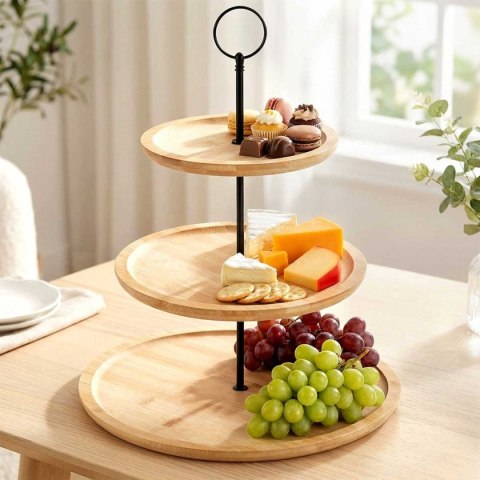 PATERA BAMBUSOWA 3 PIĘTROWA NA CIASTA PRZEKĄSKI 139453