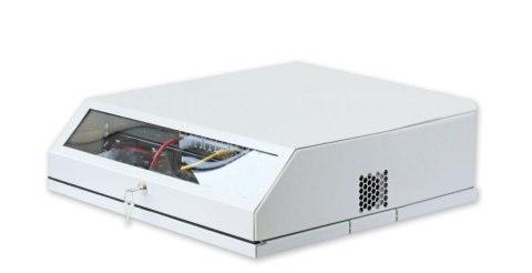 Płaska szafka wisząca 19 cali 6 U +3U ze szklanym okienkiem szara