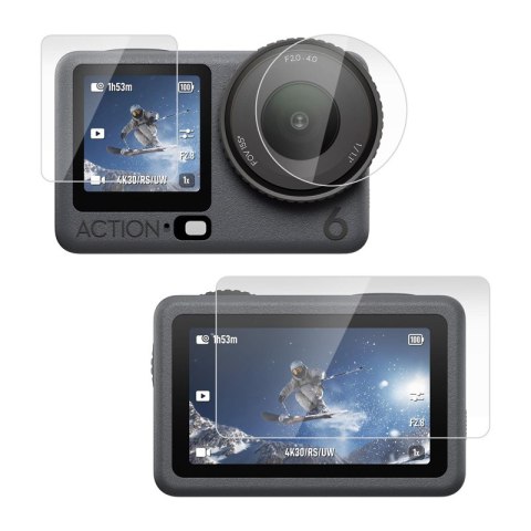 Zestaw szkieł hartowanych Puluz dla DJI Osmo Action 6 (3 szt.)
