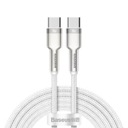Kabel przewód USB-C Cafule Metal 100W 2m - biały