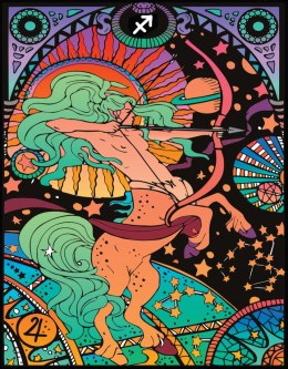Kolorow. Welw. A4 Zodiak Strzelec