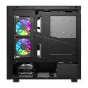 Obudowa komputerowa DarkFlash DS950V z wyświetlaczem (czarna) + 6 wentylatorów