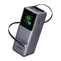 Powerbank 20000mAh Ugreen PB726 USB + USB-C, 165W, wbudowany kabel, certyfikat CCC (szary)