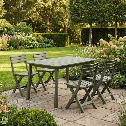 ZESTAW 4 KRZESEŁ CATERINGOWYCH SKŁADANYCH PLASTIKOWYCH KOMODO ZIELONE