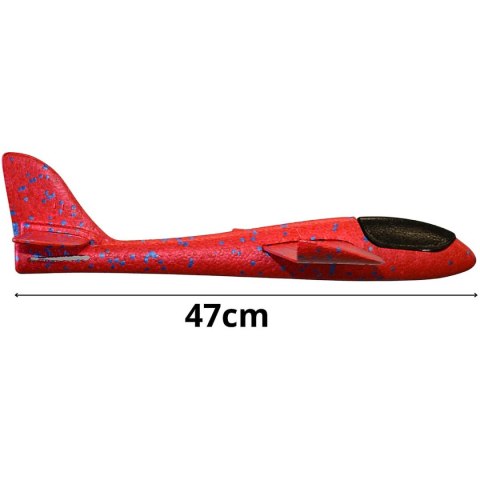SAMOLOT STYROPIANOWY 47CM CZERWONY