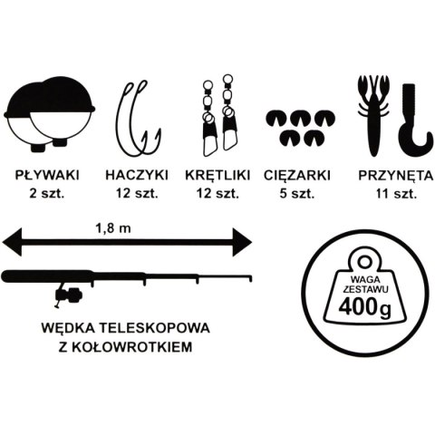 ZESTAW WĘDKARSKI I AKCESORIA ENERO 1133