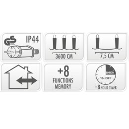 LAMPKI CHOINKOWE ŁAŃCUCH ŚWIETLNY 480 LED TIMER CIEPŁY BIAŁY PRZEŹROCZYSTY PRZEWÓD