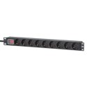 MANHATTAN Listwa zasilająca 19" 1U, 9x Schuko, kabel 2 m Schuko, włącznik 715133