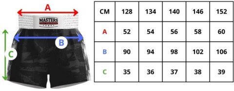 Spodenki treningowe do kick lightu MASTERS "FIGHT" (roz. dziecięca) (WAKO APPROVED)