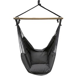 HAMAK FOTEL BRAZYLIJSKI 100X130CM I 2 PODUSZKI 40x40CM CZARNY 1063997