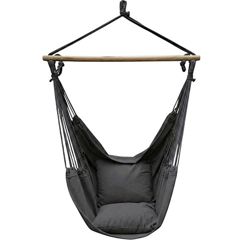 HAMAK FOTEL BRAZYLIJSKI 100X130CM I 2 PODUSZKI 40x40CM CZARNY 1063997