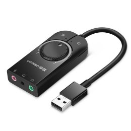 Karta dźwiękowa UGREEN CM129 USB 15cm (czarna)