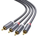 Przewód 2RCA (Cinch) do 2RCA (Cinch) UGREEN 1,5m (czarny)