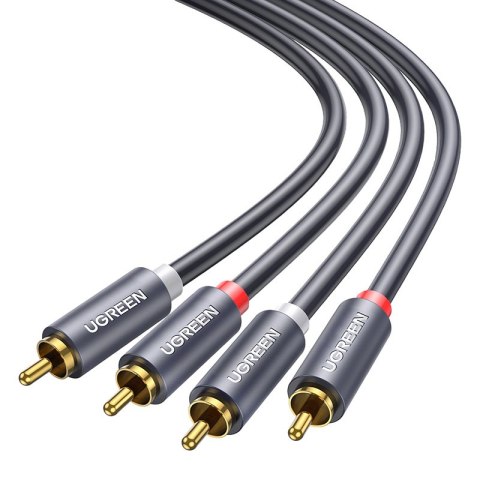 Przewód 2RCA (Cinch) do 2RCA (Cinch) UGREEN 1,5m (czarny)
