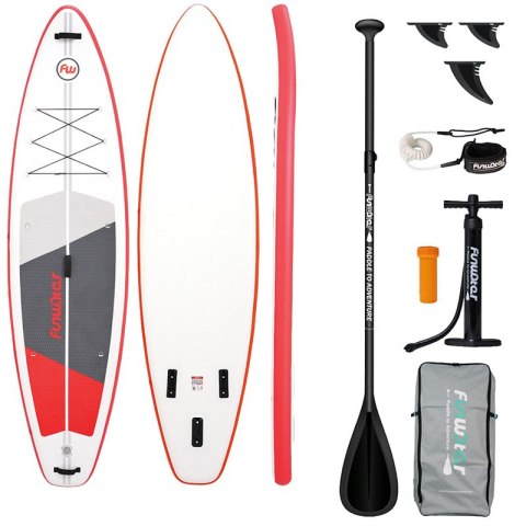 Deska do pływania SUP FunWater SUPFW69C 3,35m (czerwono-biała)