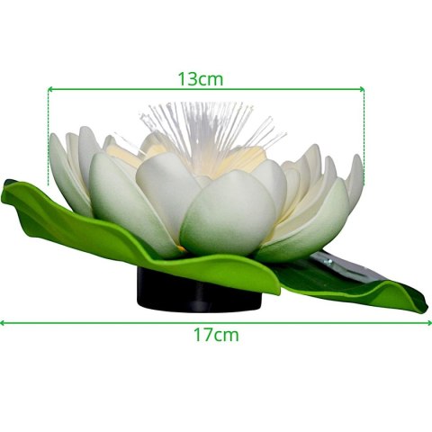 LAMPA SOLARNA LILIA WODNA 17CM BIAŁA