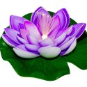 LAMPA SOLARNA LILIA WODNA 17CM FIOLETOWA
