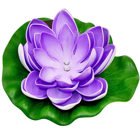 LAMPA SOLARNA LILIA WODNA 17CM FIOLETOWA