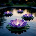 LAMPA SOLARNA LILIA WODNA 17CM FIOLETOWA