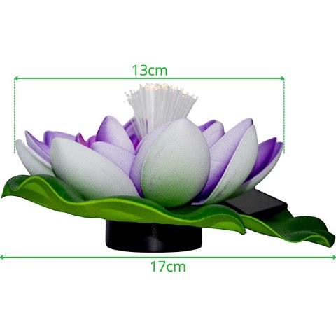 LAMPA SOLARNA LILIA WODNA 17CM FIOLETOWA