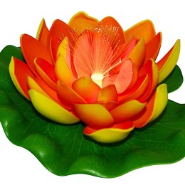 LAMPA SOLARNA LILIA WODNA 17CM POMARAŃCZOWA